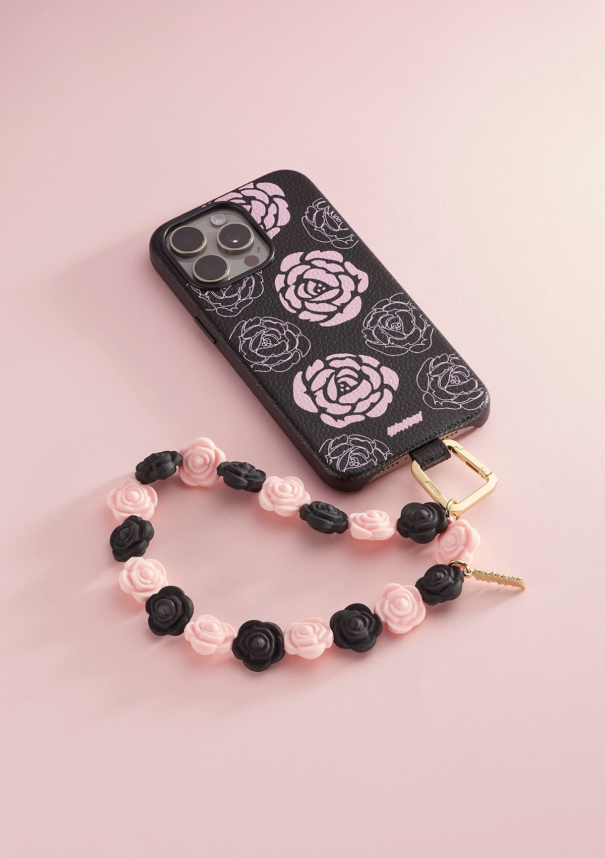 Cover_iPhone_Floral_Phone_Strap_Floral_Untags_rosa_nero
