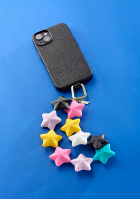 Cover Untags per iPhone 14 Pro Max nera con Phone Strap con stelle