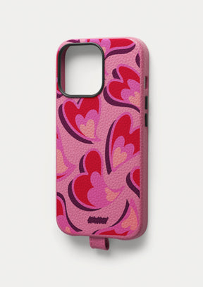 Cover rosa con cuori per iPhone 13 Pro