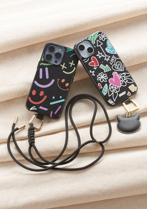 Rope Necklace Phone Strap - black
