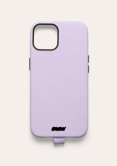 Retro di una cover Untags per iPhone 13 in colore lilla, collezione Palette
