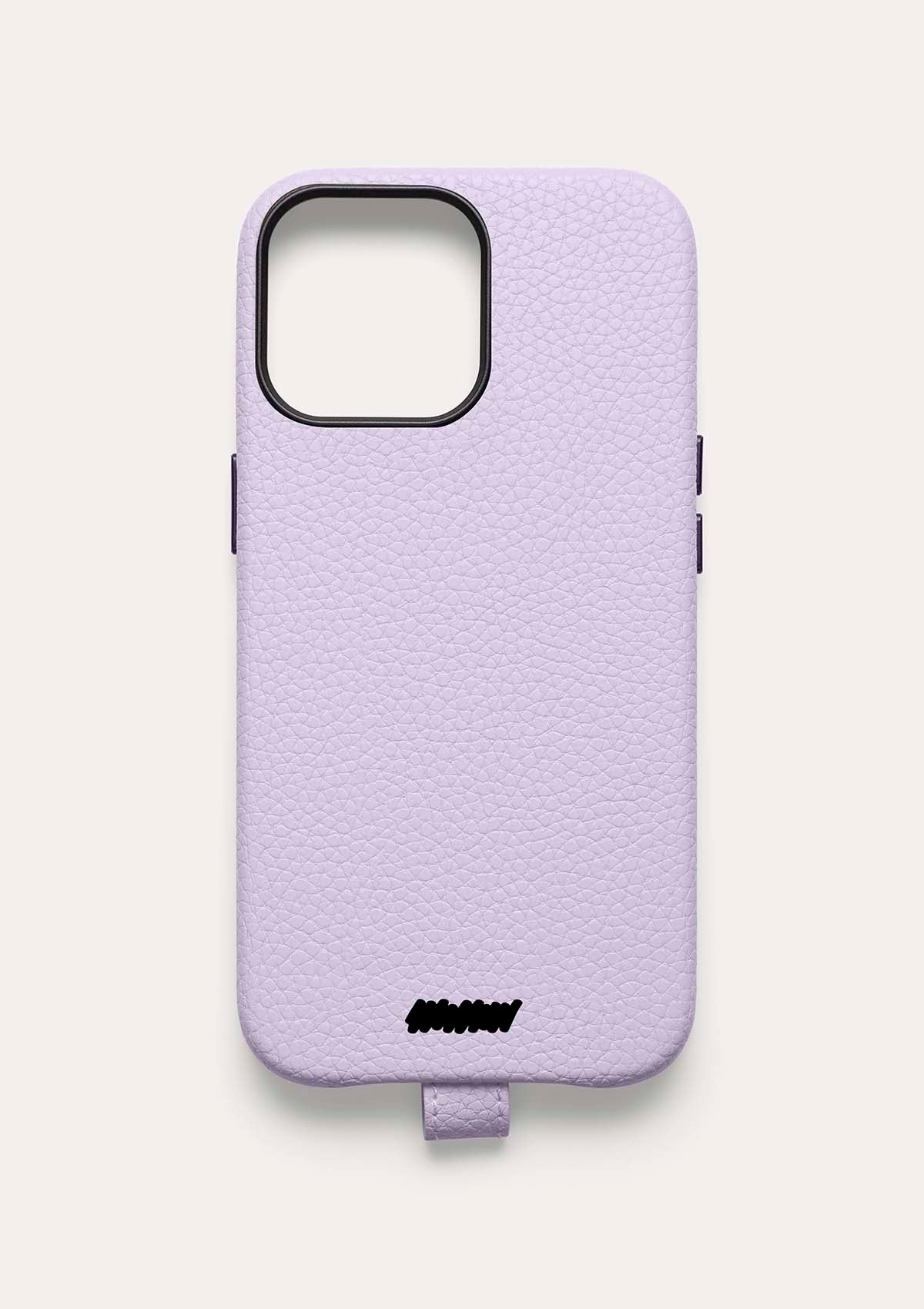 Retro di una cover Untags per iPhone 14 Pro Max in colore lilla, collezione Palette