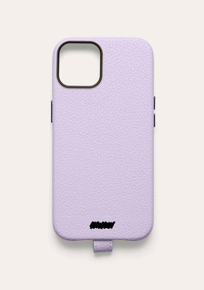 Retro di una cover Untags per iPhone 14 in colore lilla, collezione Palette
