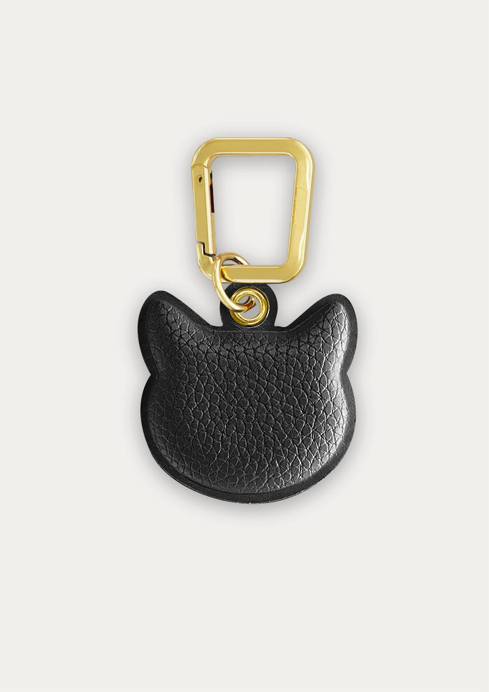 Charm a forma di gatto di colore nero Untags per smartphone e iPhone