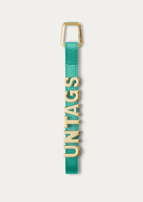 Phone Strap personalizzabile Untags verde per iPhone con lettere in metallo e testo personalizzato