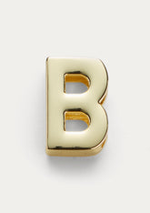 Vista frontale del Charm Untags Lettera B, in metallo dorato, per Phone Strap Personalizzabile