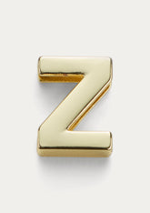 Vista frontale del Charm Untags Lettera Z, in metallo dorato, per Phone Strap Personalizzabile
