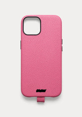 Retro di una cover Untags per iPhone 13 in colore rosa, collezione Palette