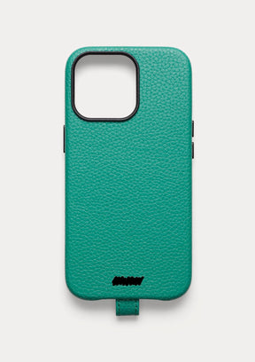 Retro di una cover Untags per iPhone 13 Pro in colore verde, collezione Palette