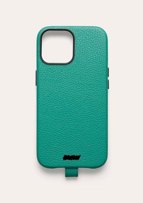 Retro di una cover Untags per iPhone 14 Pro Max in colore verde, collezione Palette