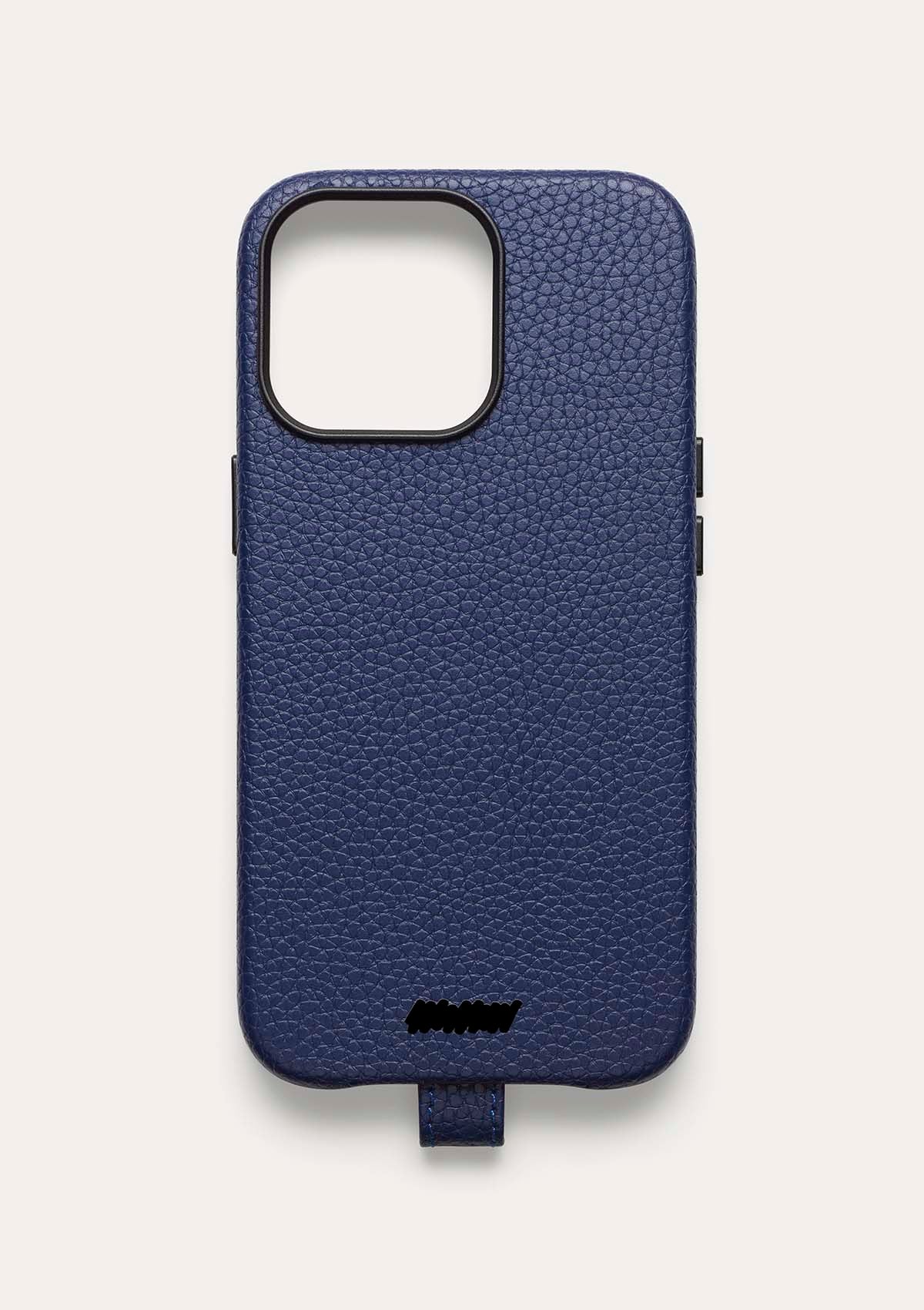 Retro di una cover Untags per iPhone 14 Pro in colore blu, collezione Palette