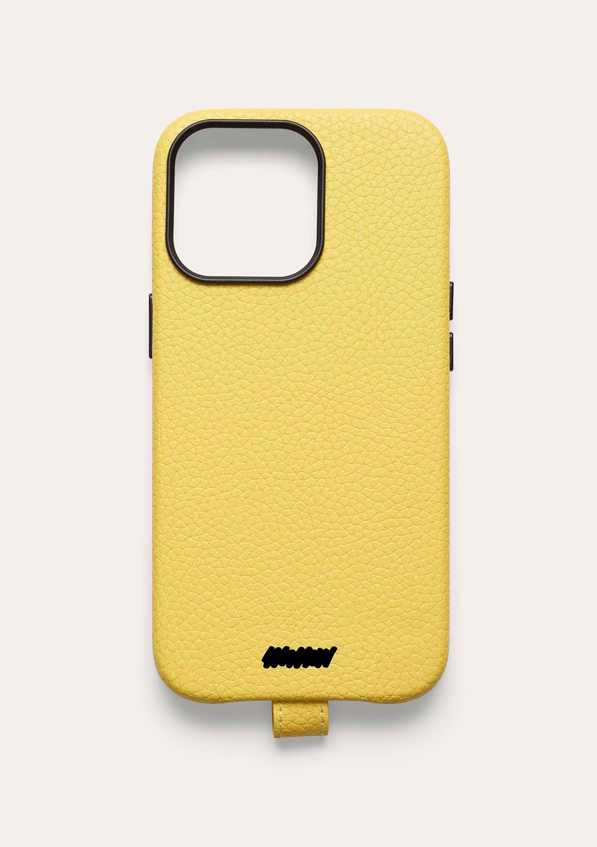 Retro di una cover Untags per iPhone 14 Pro in colore giallo, collezione Palette