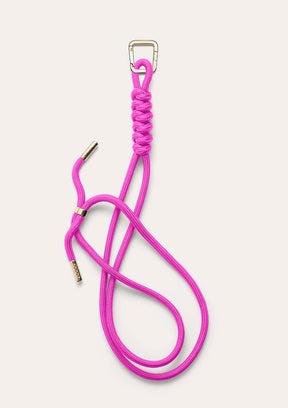 Necklace Phone Strap Untags, tracolla in corda intrecciata per iPhone di colore fucsia