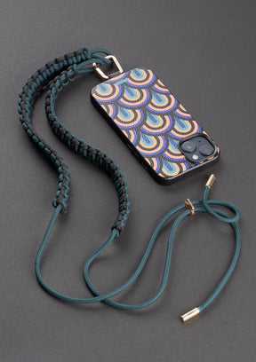 Phone Necklaces Scoubidou nero e ottone universale con cover iPhone Untags