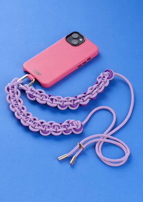 Phone Necklaces Scoubidou viola e lilla con cover iPhone Untags
